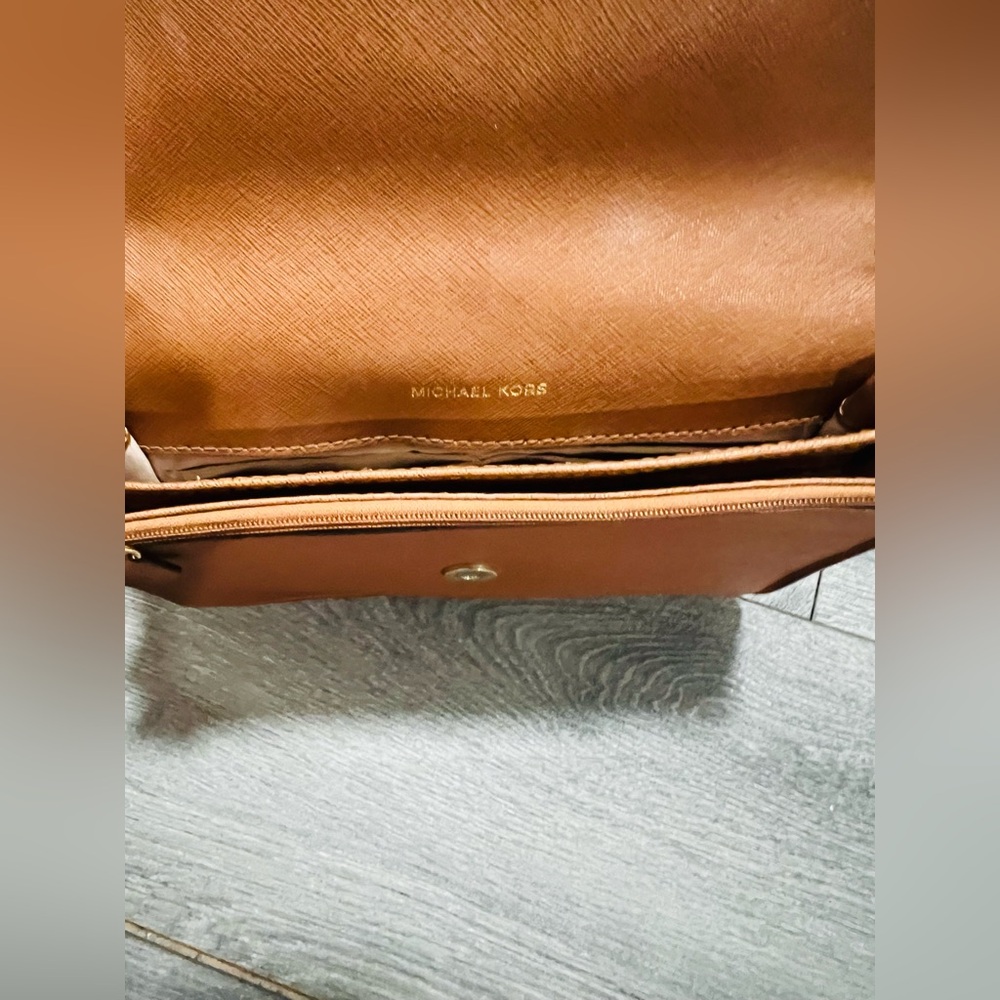 Michael Kors Tan Leather Messenger Bag - Picture 10 of 10